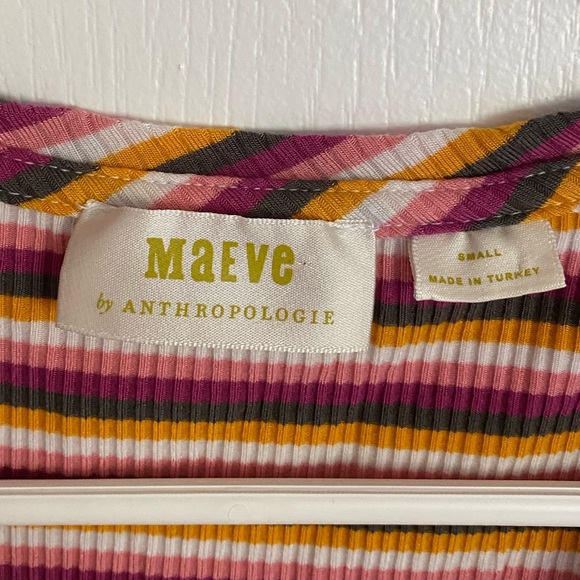 Anthropologie Maeve Ribbed Knit Button Up Tee - Picture 3 of 4